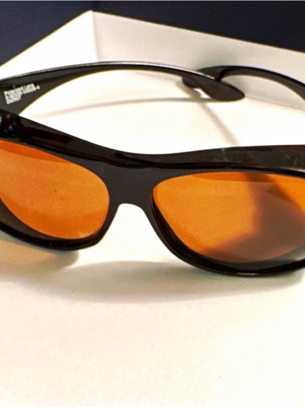 Black Frame Blue-Light Filtering Glasses with Orange Lenses